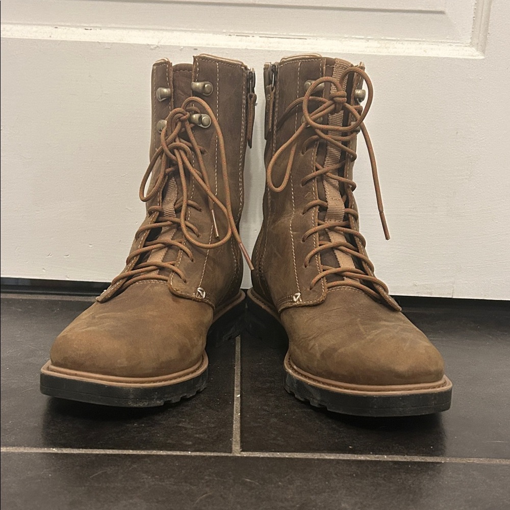 Teva Rowena Brown Leather Women's Lace Up Boots *see size description*